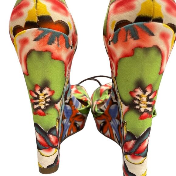 Nine West Letitgo floral STRAPPY Wedge Sandals - Picture 7 of 12